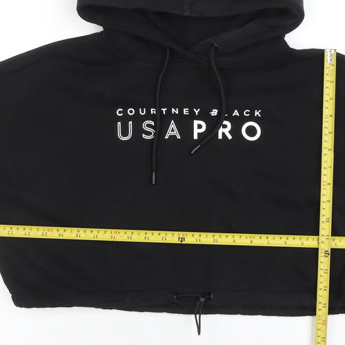 USA Pro Courtney Black Women's Black Cropped Hoodie Size XL