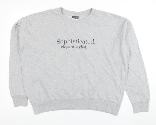 Beloved Woman Grey XL Pullover Sweatshirt Sophisticated Print