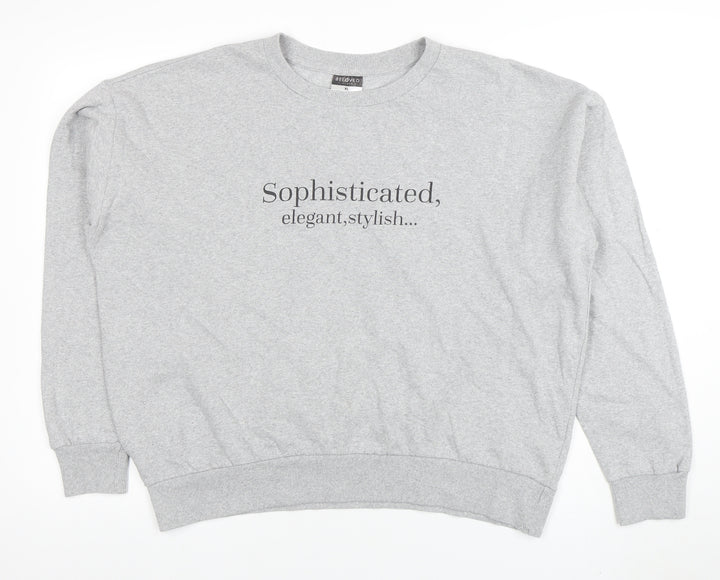 Beloved Woman Grey XL Pullover Sweatshirt Sophisticated Print