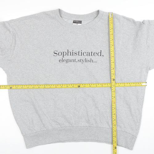 Beloved Woman Grey XL Pullover Sweatshirt Sophisticated Print