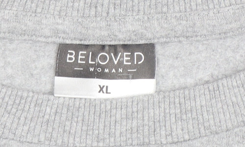 Beloved Woman Grey XL Pullover Sweatshirt Sophisticated Print