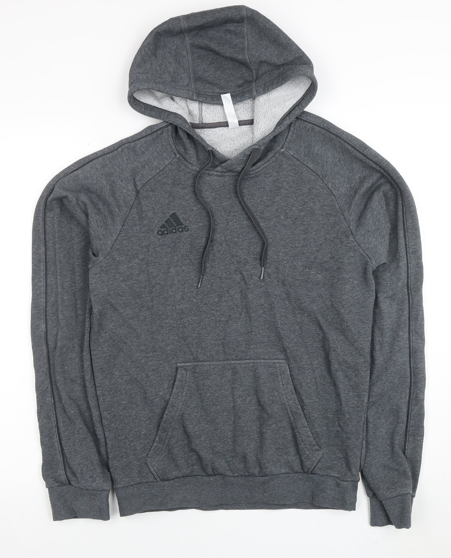 Adidas Mens Grey Pullover Hoodie Size S Regular Fit Fleece