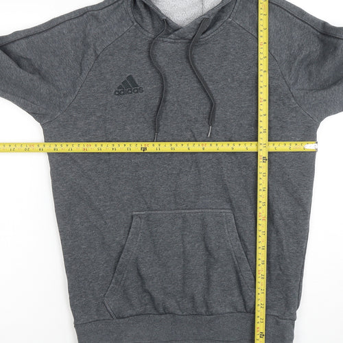 Adidas Mens Grey Pullover Hoodie Size S Regular Fit Fleece