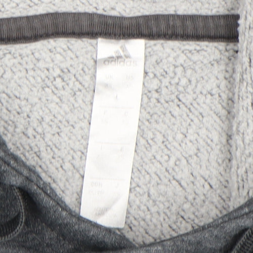 Adidas Mens Grey Pullover Hoodie Size S Regular Fit Fleece