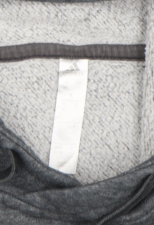 Adidas Mens Grey Pullover Hoodie Size S Regular Fit Fleece