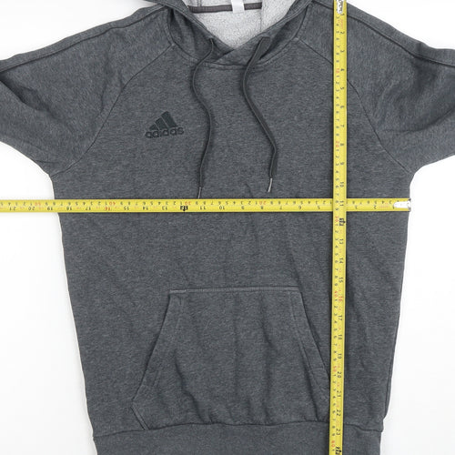 Adidas Mens Grey Pullover Hoodie Size S Regular Fit Fleece