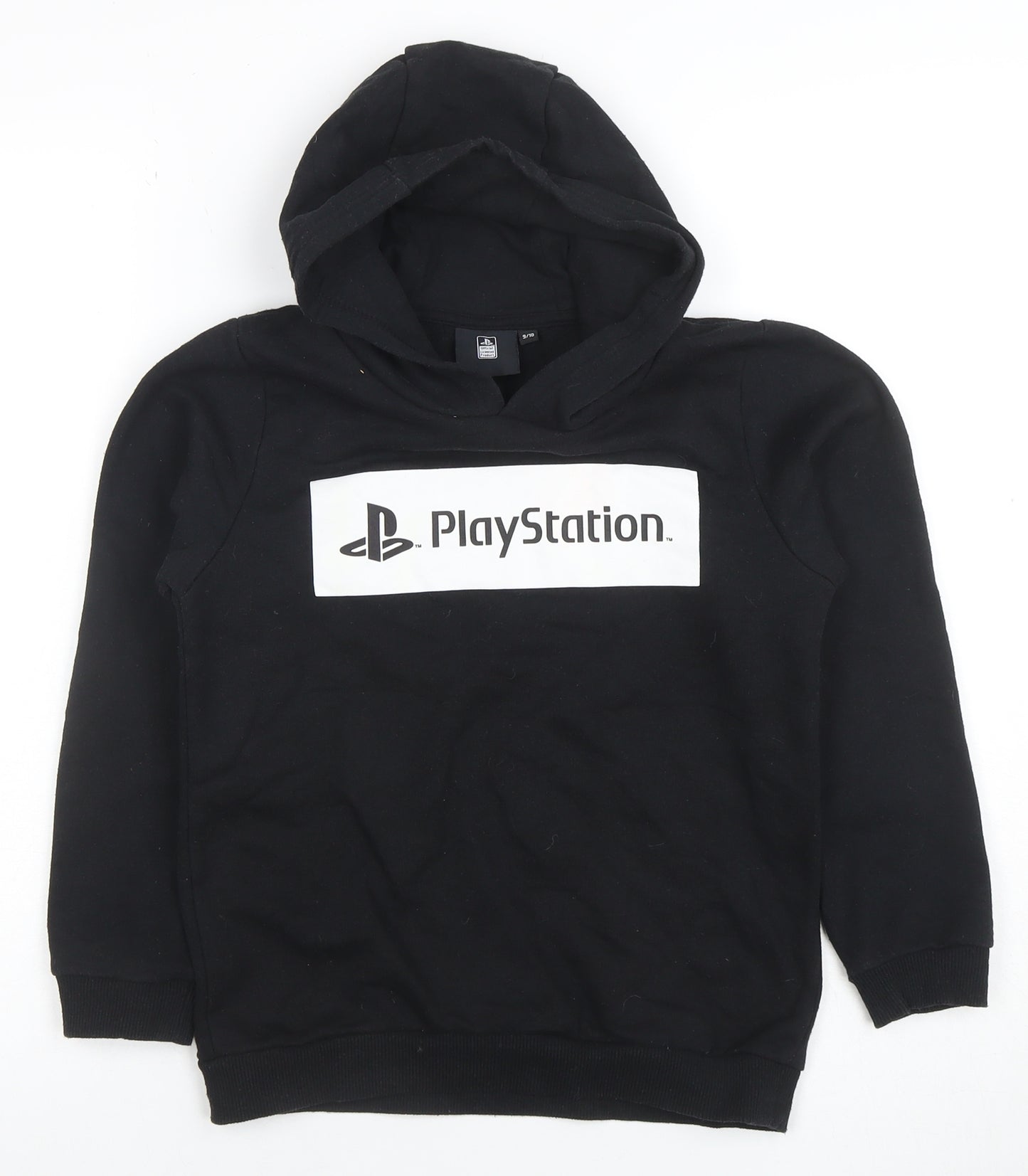 PlayStation Girls Black Pullover Hoodie 9-10 Years Graphic Fleece Sweatshirt