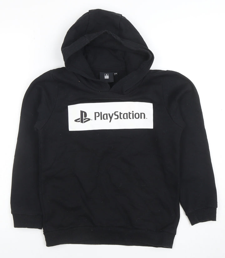 PlayStation Girls Black Pullover Hoodie 9-10 Years Graphic Fleece Sweatshirt