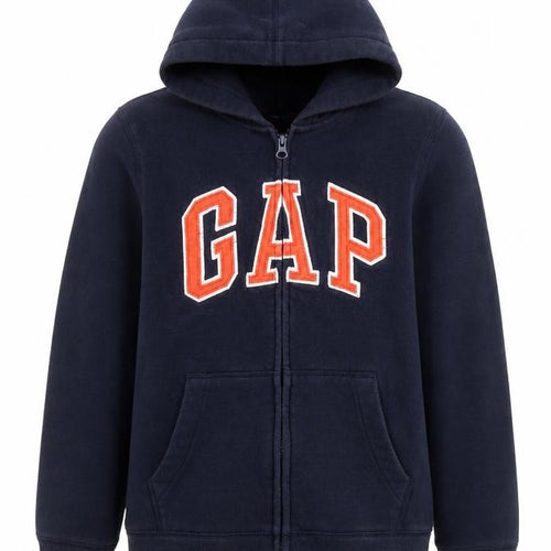 GAP Girls Blue Full Zip Fleece Hoodie 10-11 Years Embroidered Logo