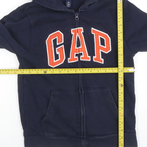GAP Girls Blue Full Zip Fleece Hoodie 10-11 Years Embroidered Logo