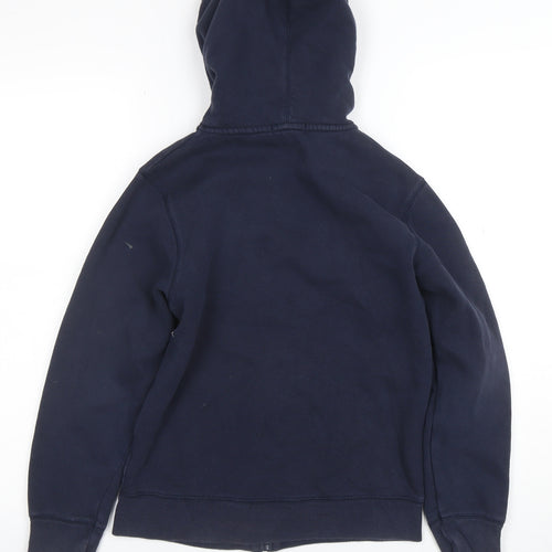 GAP Girls Blue Full Zip Fleece Hoodie 10-11 Years Embroidered Logo