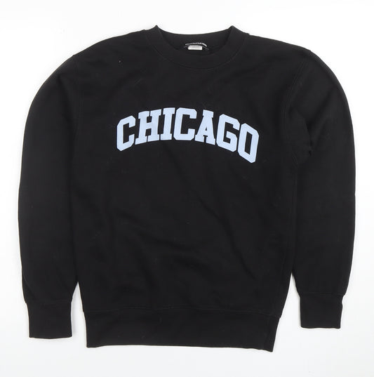 PrettyLittleThing Womens Black XS Chicago Crew Neck Sweatshirt