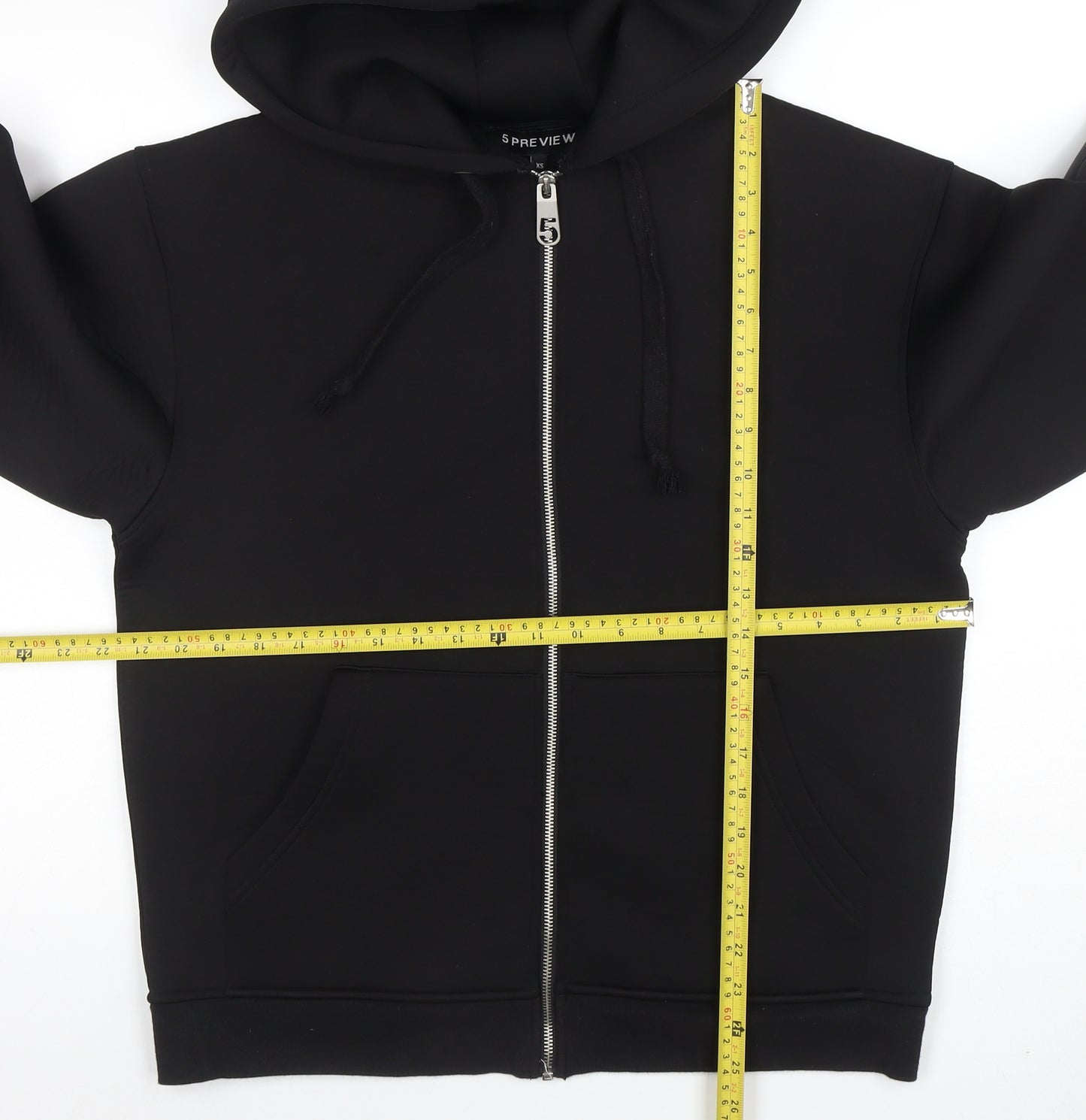 5 Preview Unisex Black XS Full Zip Hoodie with Logo Print