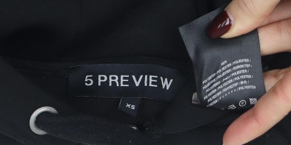 5 Preview Unisex Black XS Full Zip Hoodie with Logo Print