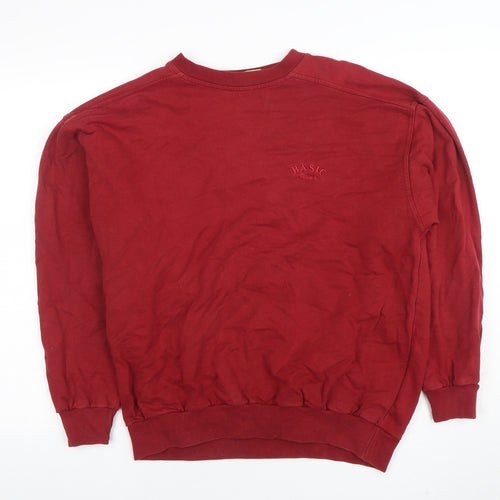 Eagle No1 Basicwear Men's Red Small Crew Neck Pullover Sweatshirt