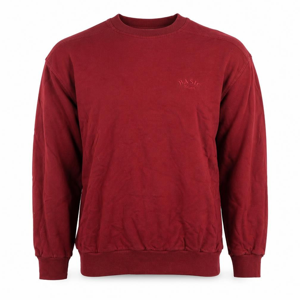 Front view of Eagle No1 Basicwear Men's Red Small Crew Neck Pullover Sweatshirt