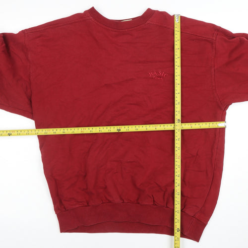 Eagle No1 Basicwear Men's Red Small Crew Neck Pullover Sweatshirt