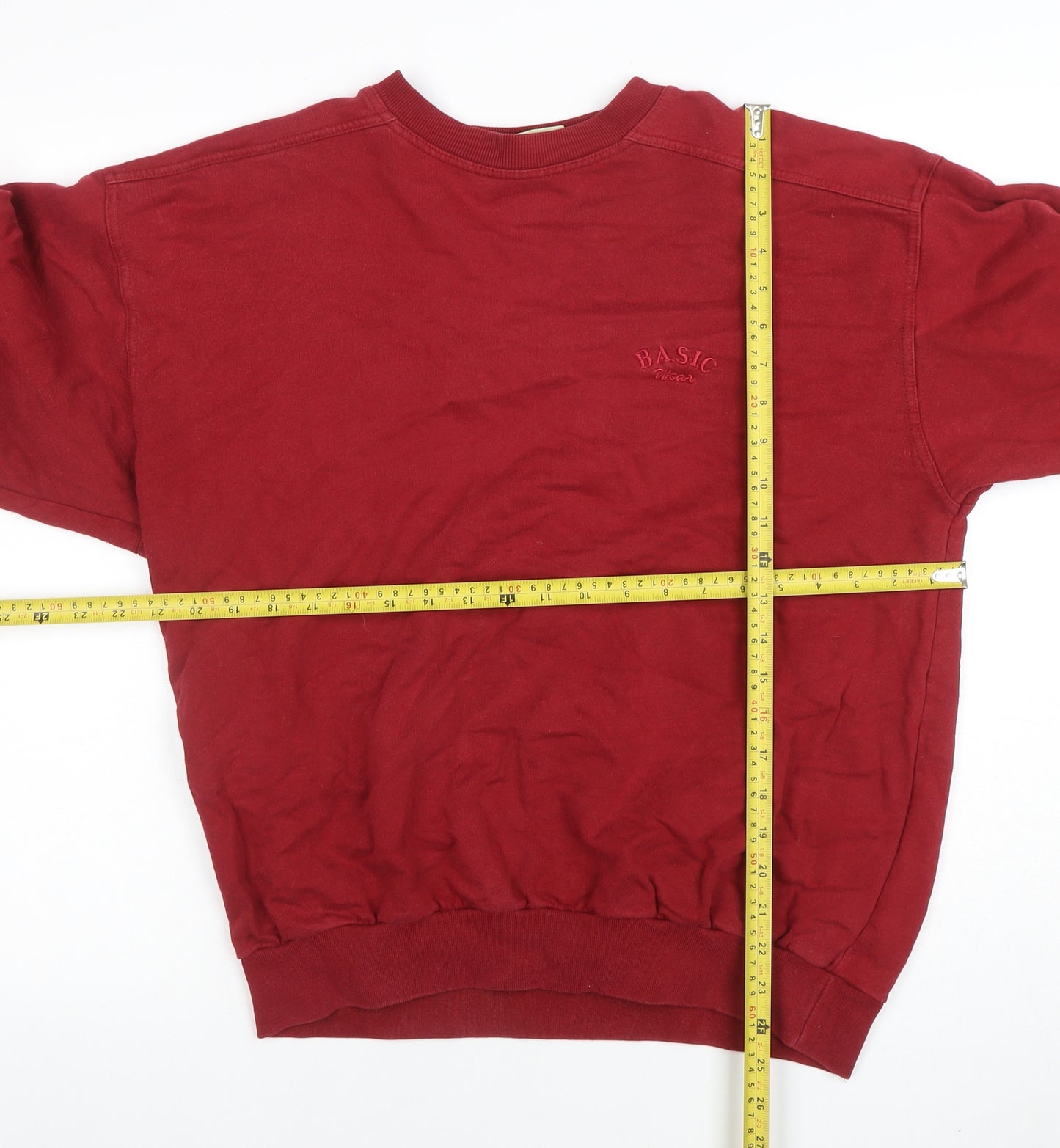 Eagle No1 Basicwear Men's Red Small Crew Neck Pullover Sweatshirt