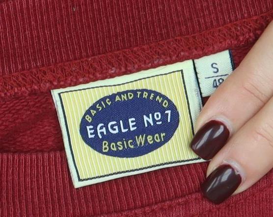 Eagle No1 Basicwear Men's Red Small Crew Neck Pullover Sweatshirt