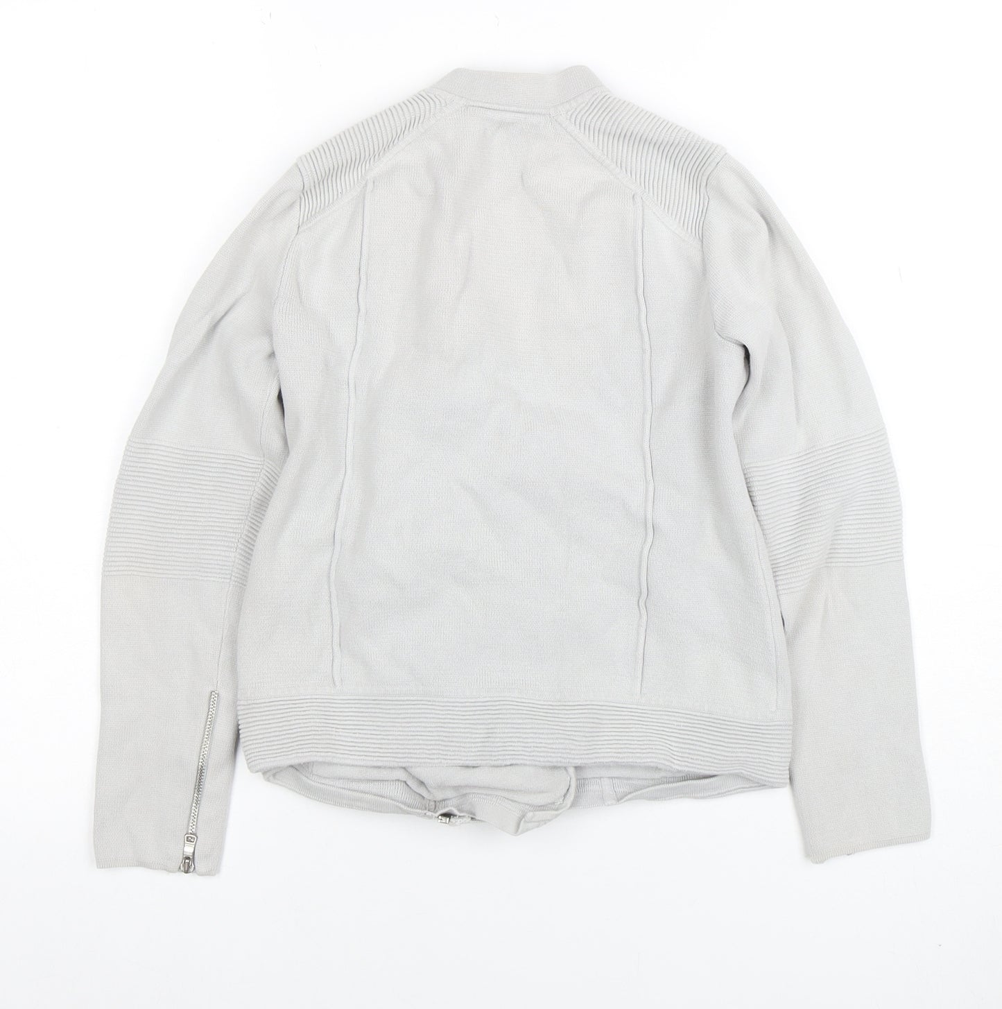 Armani Exchange Women's Grey Knit Biker Jacket Size S