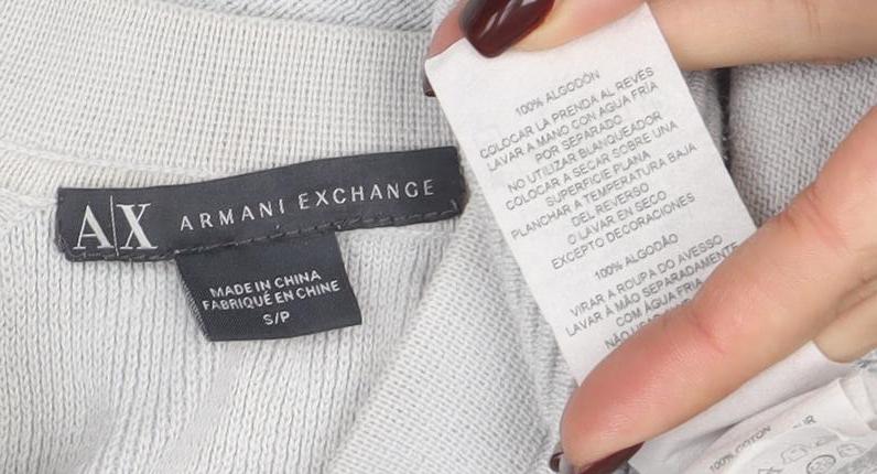 Armani Exchange Women's Grey Knit Biker Jacket Size S