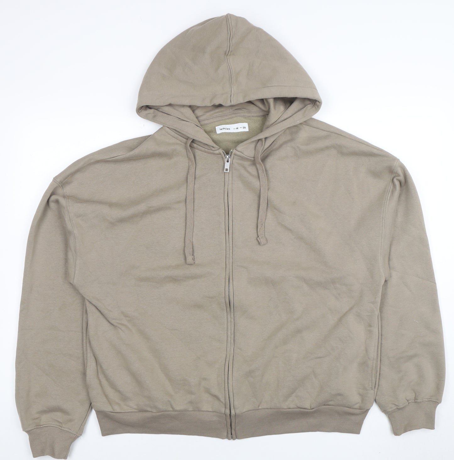 Lefties Women Beige Full Zip Hoodie Size 12 Cotton Blend