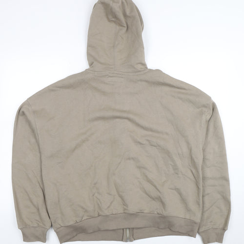 Lefties Women Beige Full Zip Hoodie Size 12 Cotton Blend