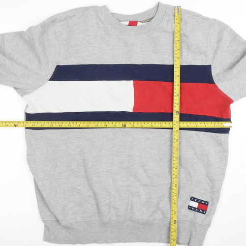 Tommy Jeans Mens Grey 2XL Logo Crew Neck Sweatshirt