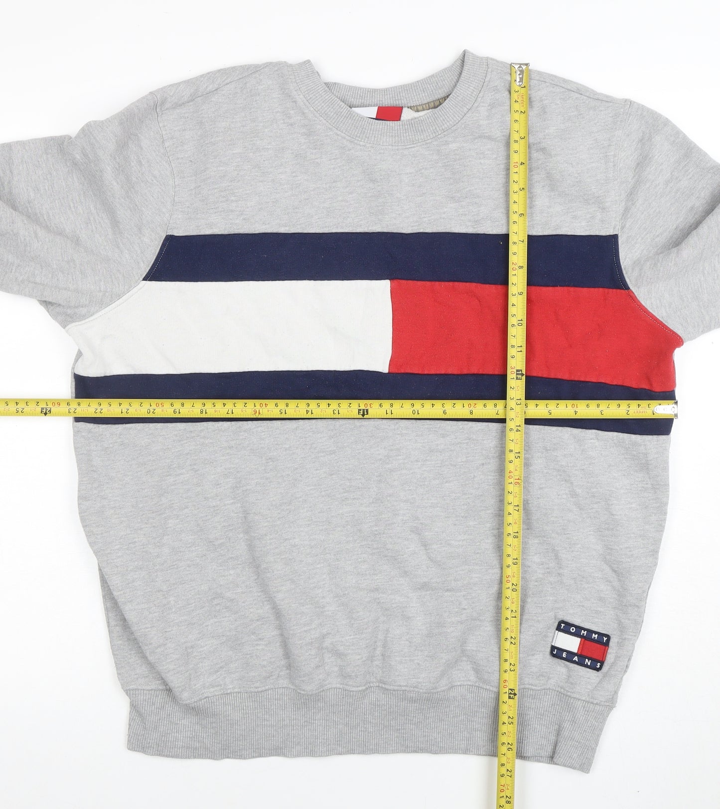 Tommy Jeans Mens Grey 2XL Logo Crew Neck Sweatshirt