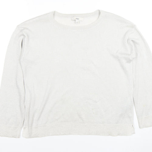 Marks and Spencer Women's Ivory Knit Long Sleeve Top Size S