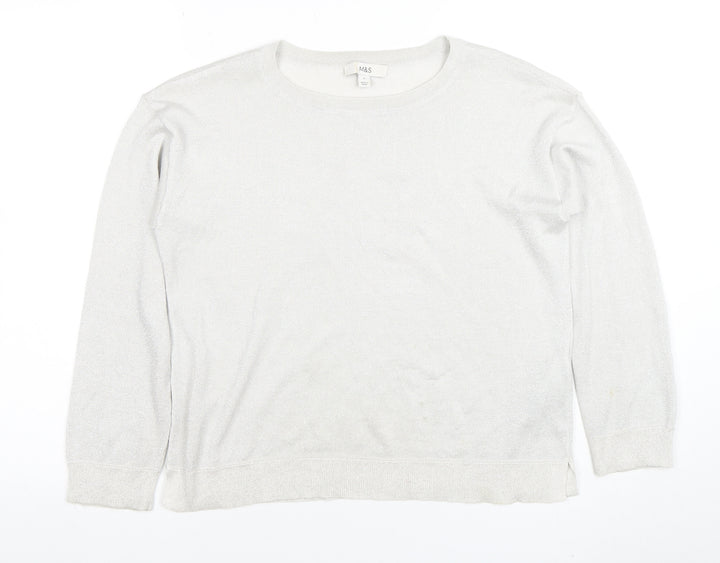 Marks and Spencer Women's Ivory Knit Long Sleeve Top Size S