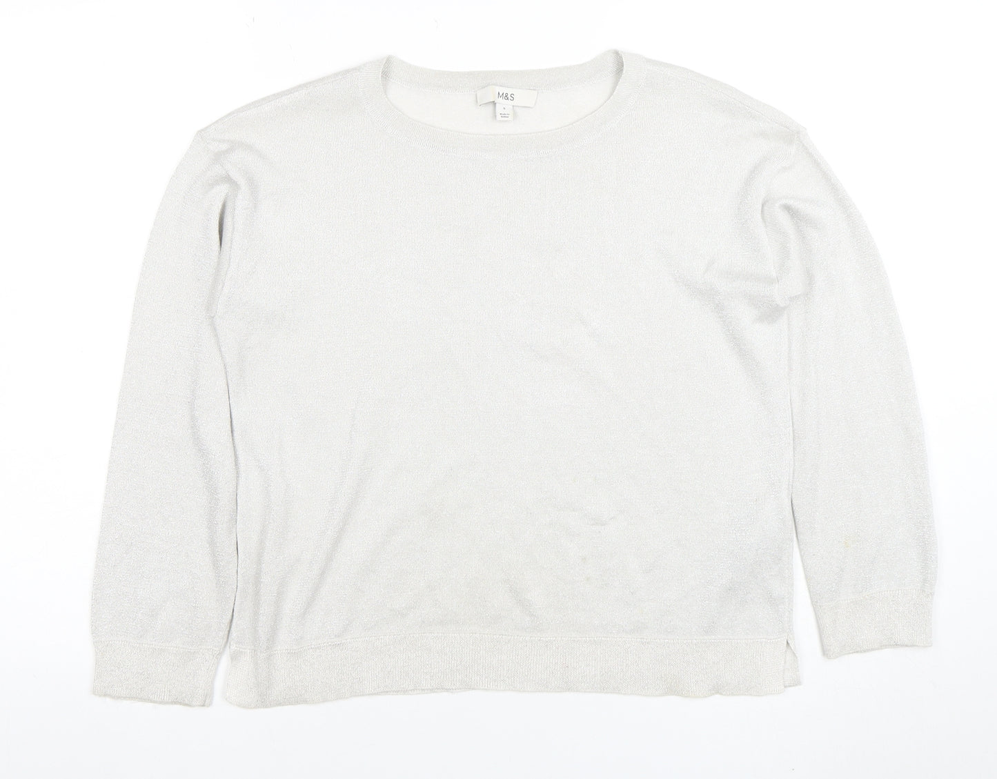 Marks and Spencer Women's Ivory Knit Long Sleeve Top Size S