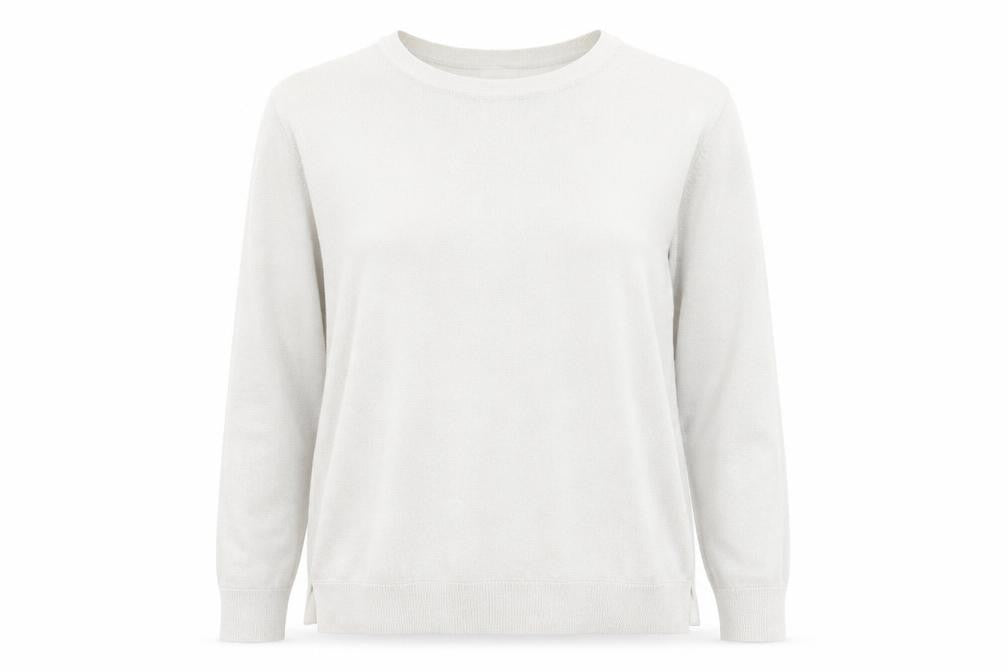 Front view of Marks & Spencer Women's Ivory Knit Long Sleeve Top, size S