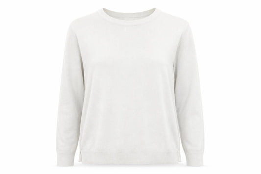 Front view of Marks & Spencer Women's Ivory Knit Long Sleeve Top, size S