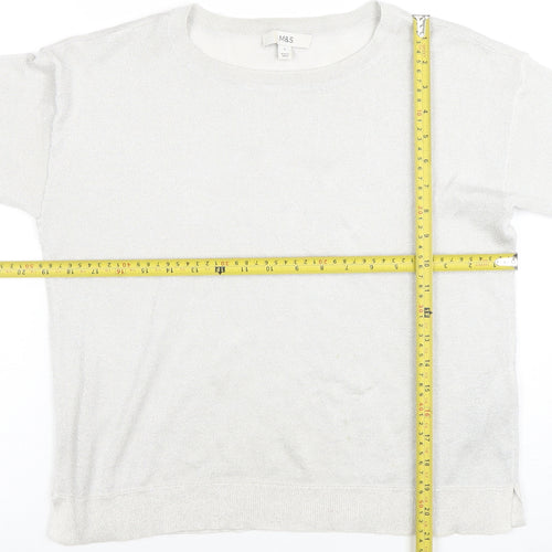 Marks and Spencer Women's Ivory Knit Long Sleeve Top Size S