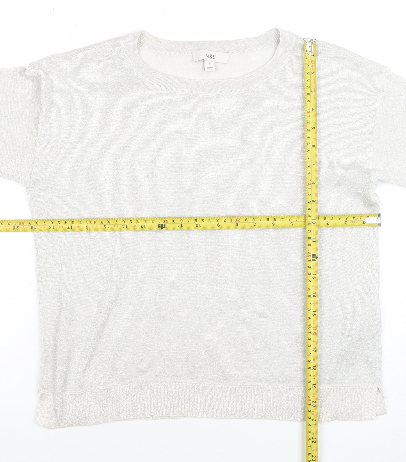 Marks and Spencer Women's Ivory Knit Long Sleeve Top Size S