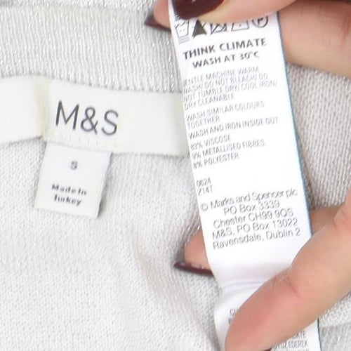 Marks and Spencer Women's Ivory Knit Long Sleeve Top Size S