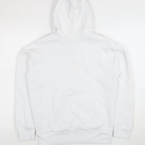 Hollister Men’s White XS Pullover Hoodie With Logo & Side Stripes