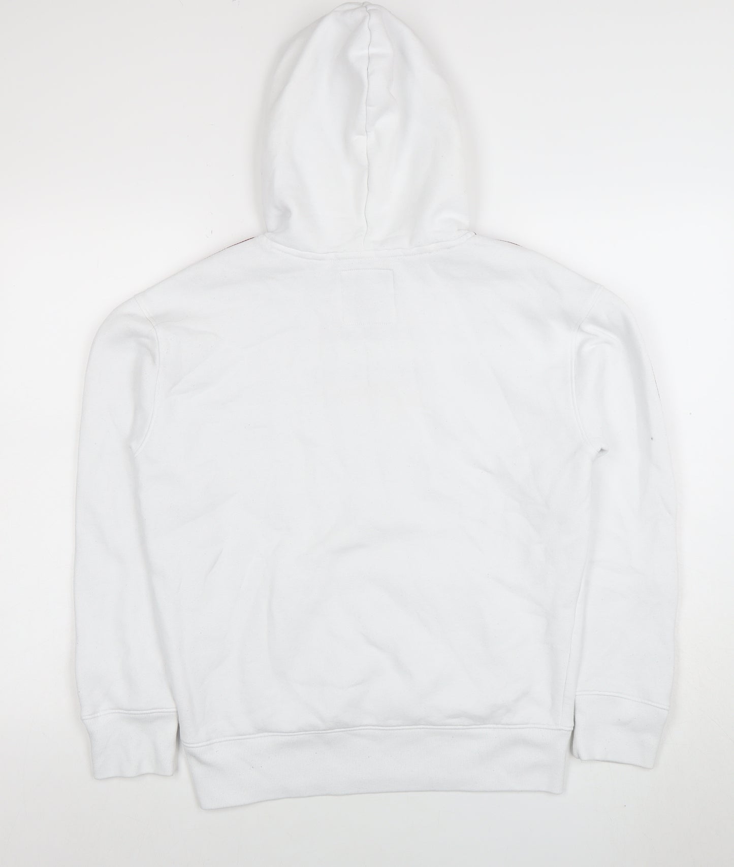 Hollister Men’s White XS Pullover Hoodie With Logo & Side Stripes