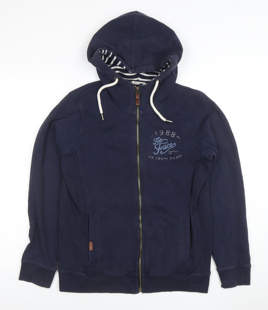 FatFace Women's Navy Full Zip Hoodie Size 14 Cotton Blend