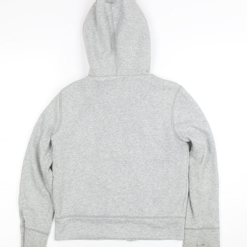 GAP Girls Grey Fur Trim Full Zip Hoodie Size M