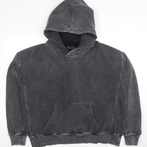 Destructive Men's Grey Pullover Hoodie Size M Heavyweight Fleece