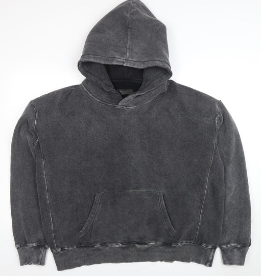 Destructive Men's Grey Pullover Hoodie Size M Heavyweight Fleece