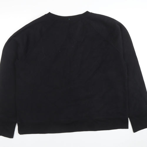 DKNY Sport Womens Black XL Pullover Sweatshirt Rhinestone Logo Casual