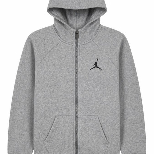Jordan Boys Grey Full Zip Hoodie 12-13 Years Cotton Blend