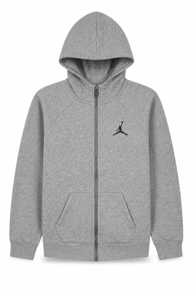 Jordan Boys Grey Full Zip Hoodie 12-13 Years Cotton Blend