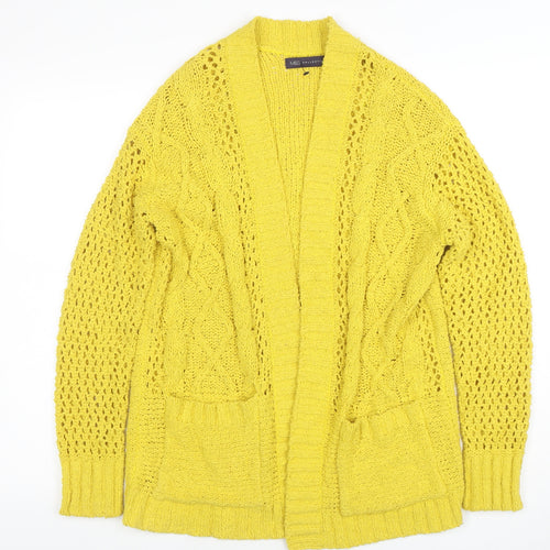 Marks and Spencer Women Yellow Cable Knit Open Cardigan S