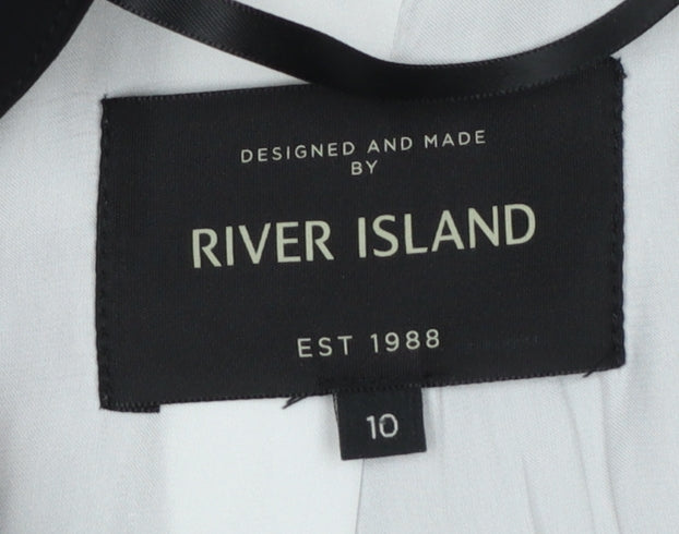River Island Women Black Size 10 Tailored Single-Breasted Blazer