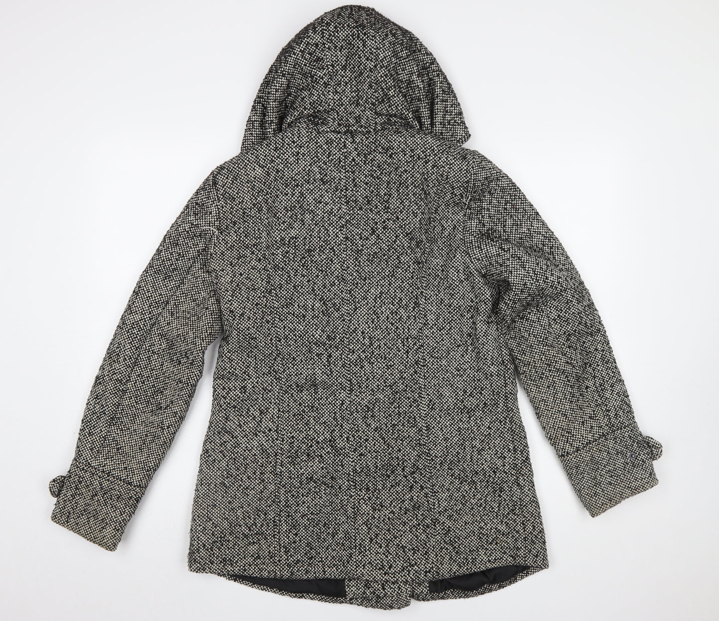 Atmosphere Womens Grey Pea Coat Size 10 Hooded Tweed Winter Jacket
