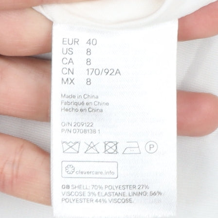 H&M Women’s Grey Blazer Jacket Size 12 Tailored Single-Breasted